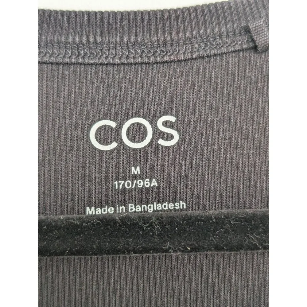 COS Rib Knit Sleeveless Black Bodycon Midi Maxi Dress Sz M Capsule Wardorbe